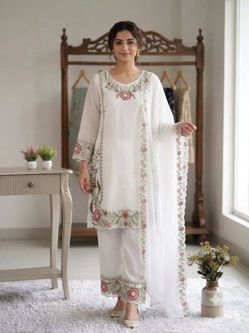 Elegant Georgette Palazzo Set - Festive Embroidery Wear