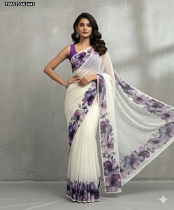 Elegant Georgette Saree - Digital Print & Swirowski Work for Parties