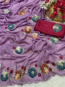 Elegant Georgette Saree - Hand Work Butta for Festive & Party Wear