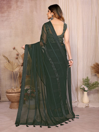 Elegant Georgette Saree - Kaju Patta Pattern for Festive Wear