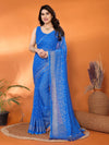 Elegant Georgette Saree - Radiant Foil Work for Festive Wear