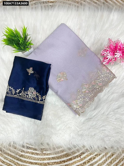 Elegant Georgette Saree - Soft Embroidery for Festive Wear