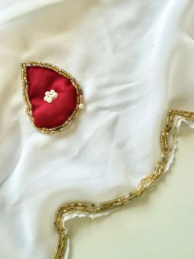 Elegant Georgette Saree - Tilak Cutdana Handwork & Fancy Border for Festive Wear