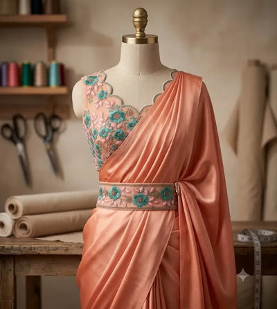 Elegant Georgette Saree with Blouse - Designer Embroidery Festive Wear for Women