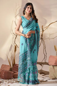 Elegant Georgette Saree with Tribal & Floral Print - Festive Wear for Women