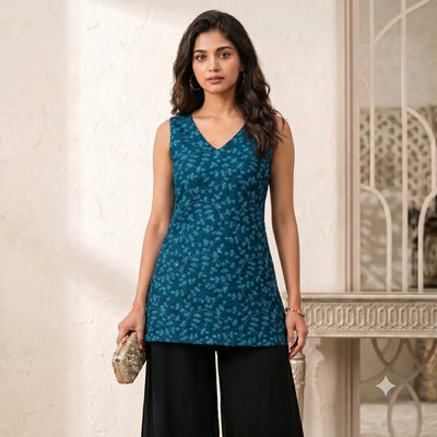 Elegant Georgette Short Kurti - Sequence Embroidery Festive Wear for Women