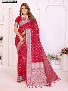 Elegant Georgette Silk Leheriya Saree - Rich Zari Weaving for Festive Wear
