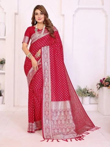 Elegant Georgette Silk Saree - Zari Weaving for Festive Wear