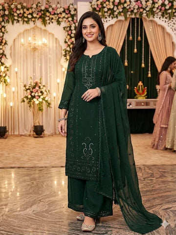 Elegant Georgette Twinning Dress Set with Sequence Embroidery - Festive Mother Daughter Raksha Bandhan Collection
