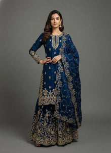 Elegant GMY Sharara Suit - Heavy Embroidery & Sequence Work Ready to Wear for Women