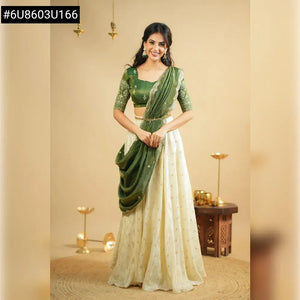 Elegant Green Pearl Lehenga - Embroidered Festive Wear