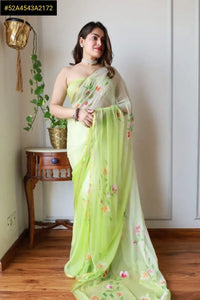 Elegant Hand-Painted Cotton Saree - Breathable Festive Wear for Women