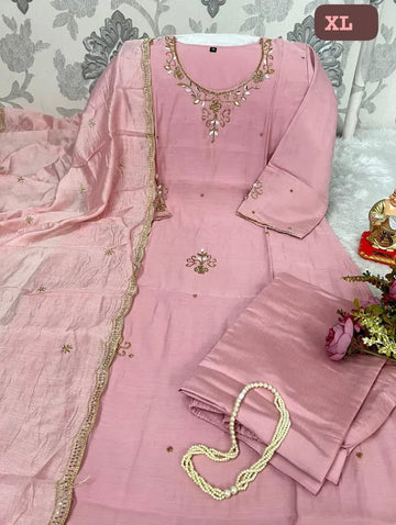 Elegant Handcrafted Chanderi Kurti Set - Festive & Party Wear