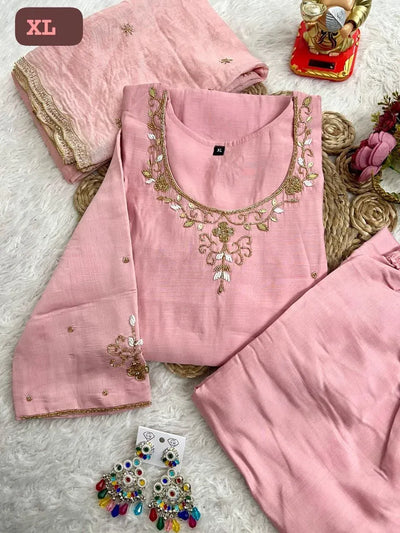 Elegant Handcrafted Chanderi Kurti Set - Festive & Party Wear