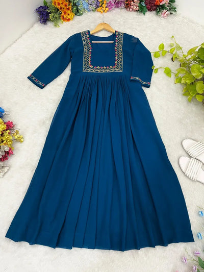 Elegant Handcrafted Georgette Kurti - Festive Anarkali for Women