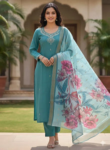 Elegant Handcrafted Roman Silk Kurti Set - Festive Wear for Women