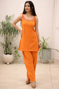 Elegant Handcrafted Sleeveless Kurti Set - Festive Sparkle for Women