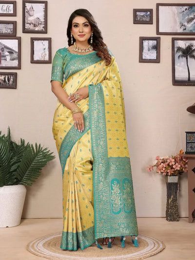 Elegant Handloom Tissue Silk Saree - Zari Weaving for Festive Occasions