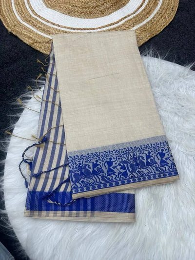 Elegant Handwoven Mercerised Cotton Manipuri Saree - Festive Wear for Women