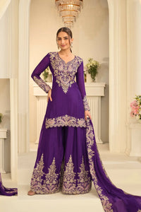 Elegant Heavy Chinon Sharara Suit - Fully Stitched Festive Wedding Collection for Women