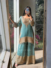 Elegant Heavy Designer Suit - Embroidered Crunchy Silk for Festive Wear