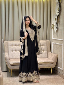 Elegant Heavy Embroidery Gown Set - Festive & Party Wear for Women