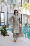 Elegant Ho Silk Embroidered Kurti Set - Glamorous Festive Wear for Women