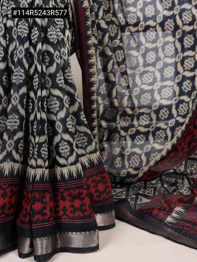 Elegant Ikat Chanderi Saree - Zari Weaving for Festive & Spring Wear