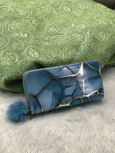 Elegant Imported Glossy Wallet - Stylish Zipper Closure for Women & Girls
