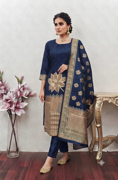 Elegant Jacquard Silk Kurti Set - Festive Wear for Women