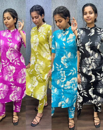 Elegant Jaipuri Cotton Co-ord Set - Breathable Floral Comfort Festive Wear for Women