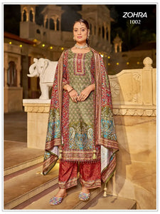 Elegant Jam Satin Pakistani Suit - Mirror Work Readymade for Festive Wear