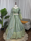 Elegant Japan Satin Lehenga Choli Set - Exquisite Thread & Sequin Work for Weddings, Sangeet & Festive Wear