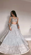 Elegant Japan Satin Sequin Lehenga - Fully Stitched, Heavy Flair for Women