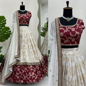 Elegant Jequard Lehenga - Traditional Design for Festive Wear