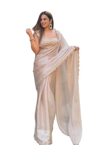 Elegant Jimmy Choo Saree with Pearl Moti Lace for Women