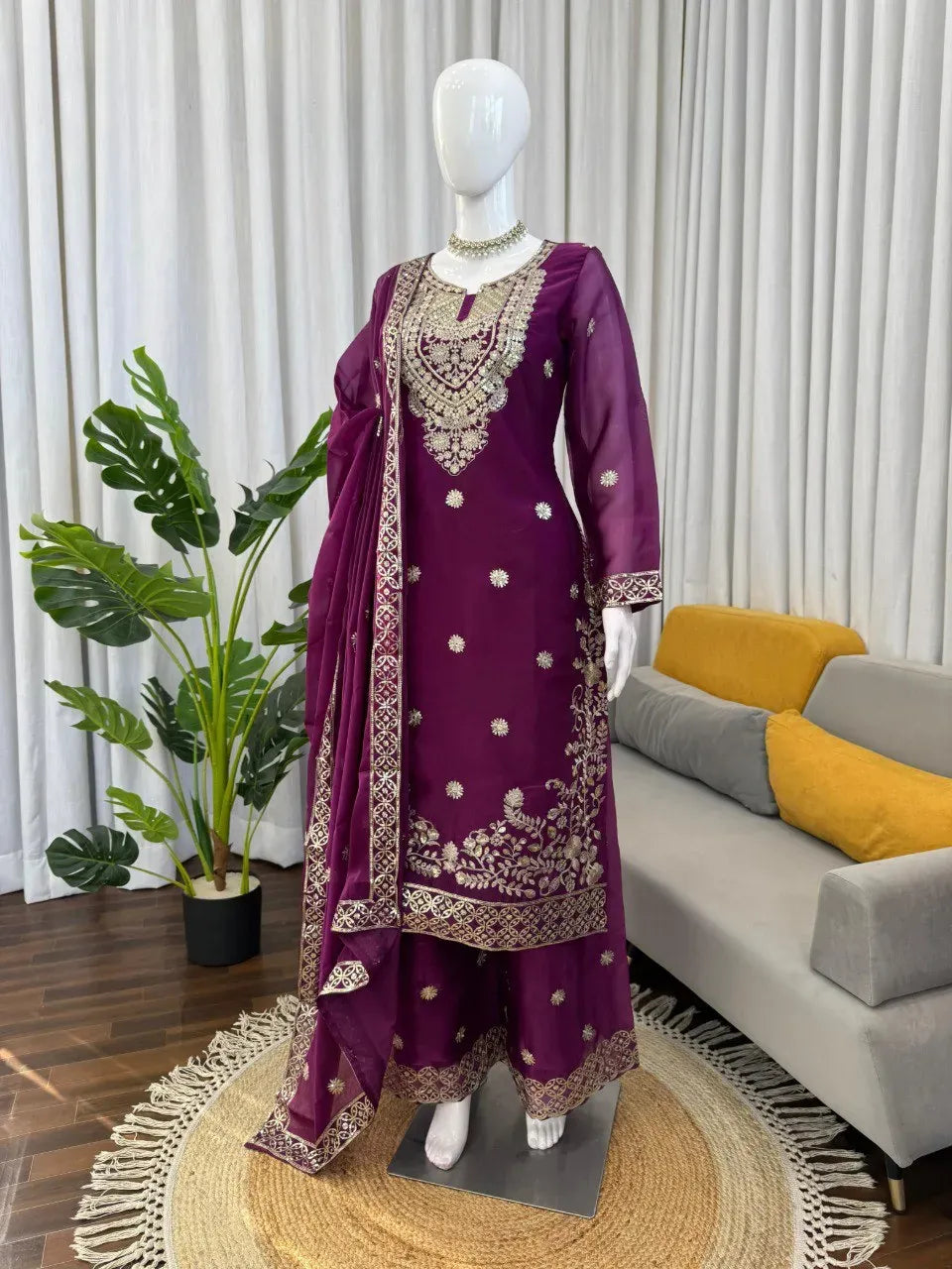 Premium JMC Silk Thread Work Plazo Suit Set | Festive Wear – TREND BUY