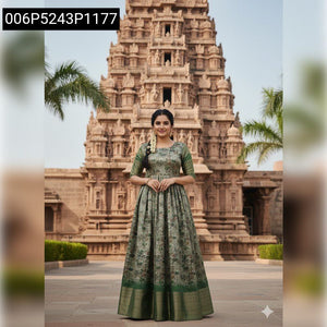 Elegant Kalamkari Dola Silk Anarkali Dress for Women | Festive & Cultural Wear