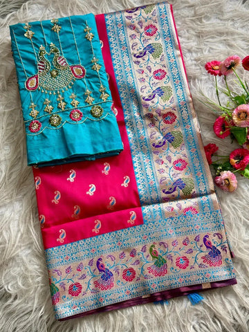 Elegant Kalanjali Paithani Saree with Handwork Aari Blouse