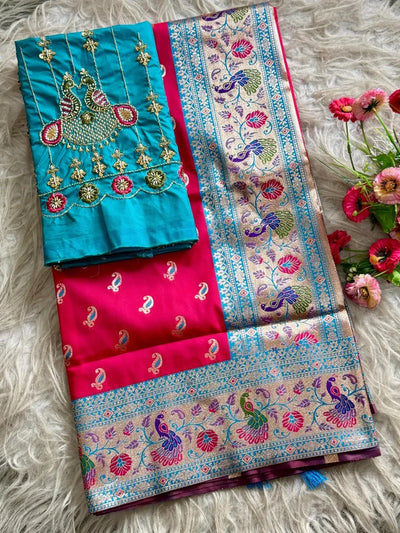 Elegant Kalanjali Paithani Saree with Handwork Aari Blouse