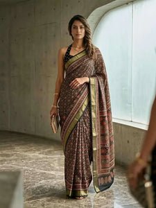 Elegant Kalini Moss Silk Saree - Festive Wear for Women