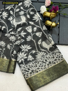 Elegant Kalmkari Zari Cotton Saree - Soft Festive Wear for Women