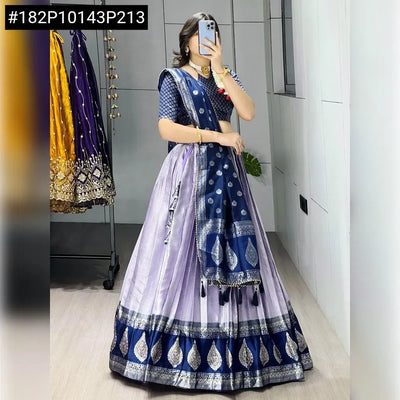 Elegant Kanchipuram Silk Lehenga - Zari Weaving for Festive & Bridal Wear