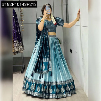 Elegant Kanchipuram Silk Lehenga - Zari Weaving for Festive & Bridal Wear