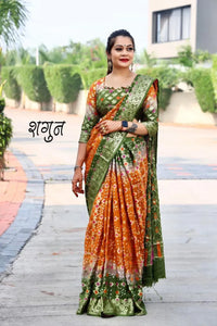 Elegant Kanjivaram Bandhani Saree - Hand-Dyed Rich Look for Festive & Wedding Wear