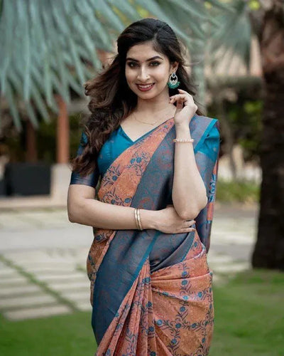 Elegant Kanjivaram Silk Saree - Rich Jacquard Design for Festive Wear