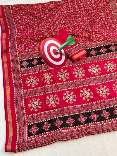 Elegant Kashmiri Cotton Silk Saree - Pen Kalamkari Design