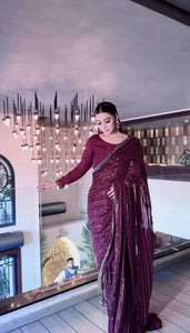 Elegant Kasturi Silk Saree - Sequins & Dori Work for Festive & Wedding Wear
