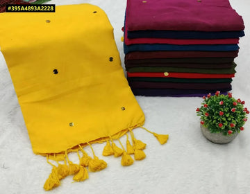 Elegant Khadi Cotton Saree - Mirror Work Festive Collection for Women