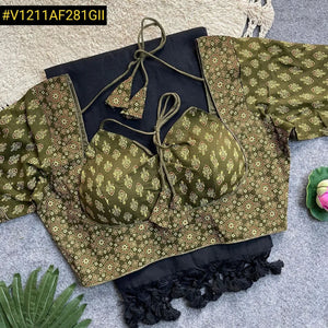 Elegant Khadi Cotton Silk Saree - Summer Wear with Ajrakh Blouse for Women